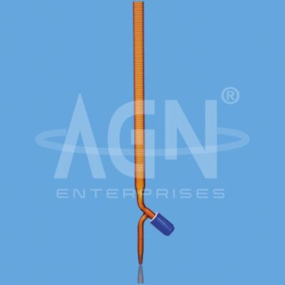 Burettes, Rotaflow Key, with PTFE Needle Valve, Amber, Class ‘A’