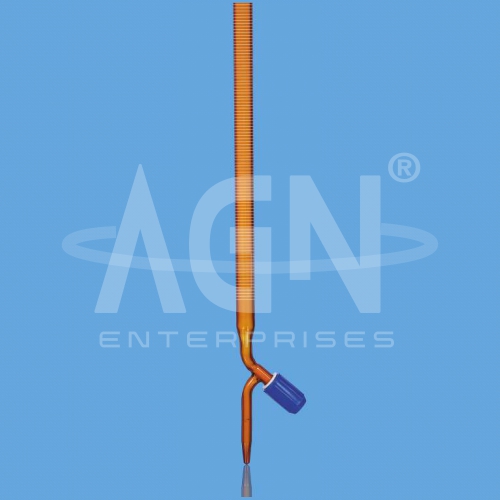 Burettes, Rotaflow Key, with PTFE Needle Valve, Amber, Class ‘A’