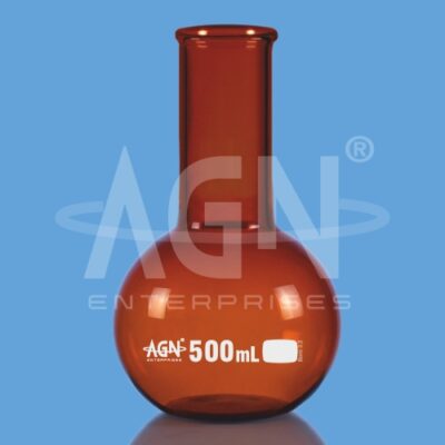 Boiling Flasks, Flat Bottom, Single Neck, Amber