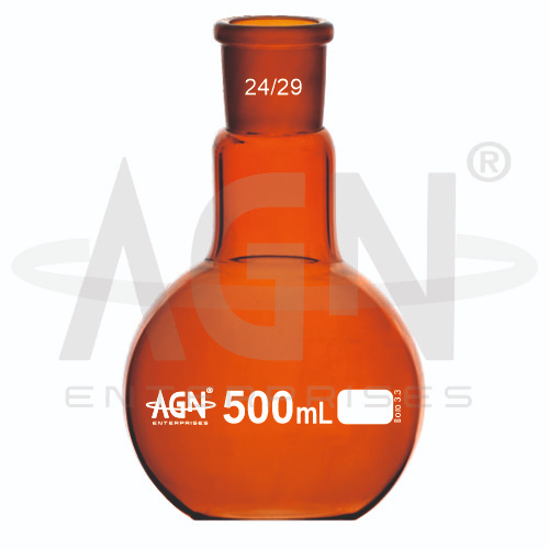Boiling Flasks Flat Bottom Single Neck Amber with Socket