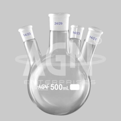 Boiling Flasks, Round Bottom, Four Necks, Angular