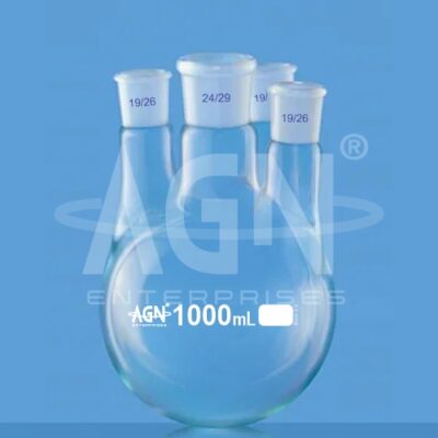 Boiling Flasks, Round Bottom, Four Necks, Parallel