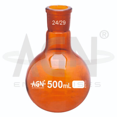 Boiling Flasks Round Bottom Single Neck Amber with Socket