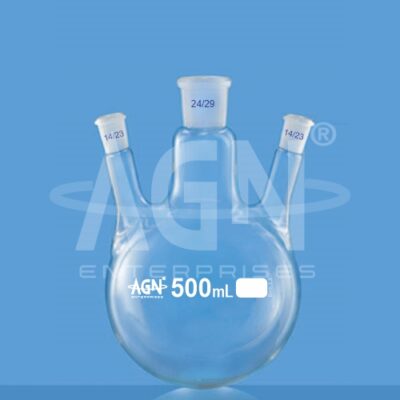 Boiling Flasks, Round Bottom, Three Necks, Angular