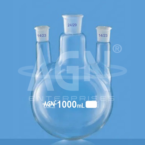 Boiling Flasks, Round Bottom, Three Necks, Parallel