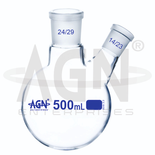Boiling Flasks Round Bottom Two Necks Angular