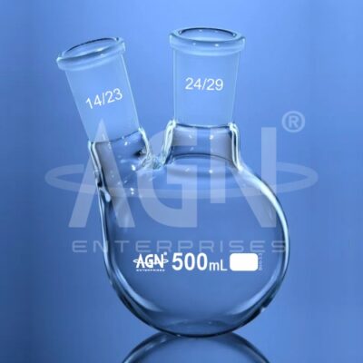 Boiling Flasks, Round Bottom, Two Necks, Angular
