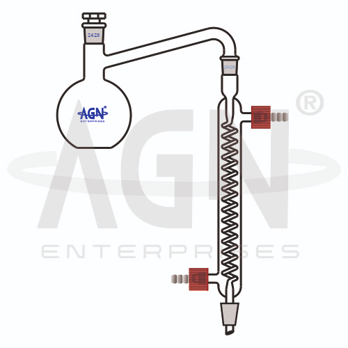 Distilling Apparatus Phenol Distillation with Graham Condenser Interchangeable Joints And Stopper