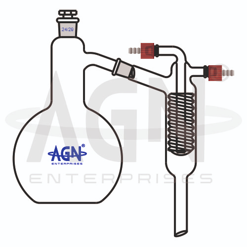 Distilling Apparatus with Friedrich Condenser Interchangeable Joints And Stopper