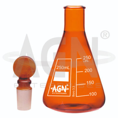 Flasks Erlenmeyer Amber with Socket