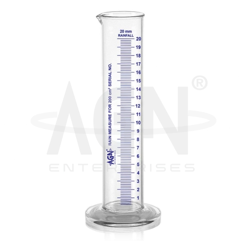 Rain Measuring Cylinders, with Graduated Metric Scale & Round Base, Class ‘B’
