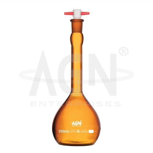 Volumetric Flasks, Amber, with PTFE Stopper, ASTM, Class 'A'
