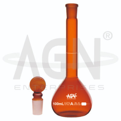 Volumetric Flasks Amber with Penny Head Stopper ASTM Class A