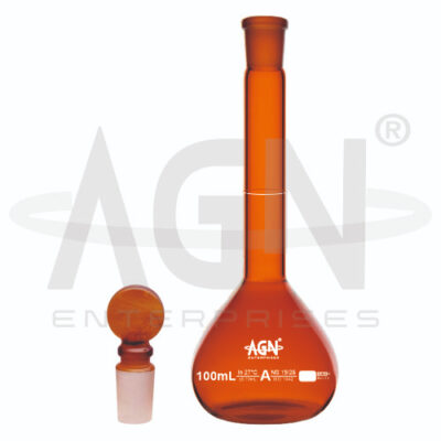 Volumetric Flasks Wide Mouth Amber Class A with Batch Certificate