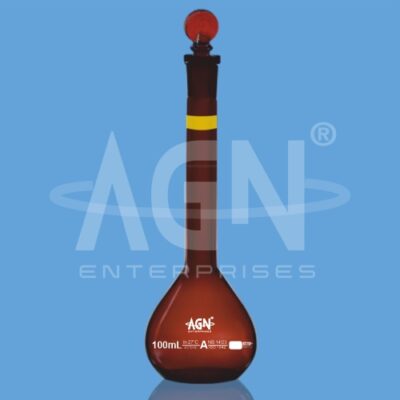 Volumetric Flasks, Wide Mouth, Amber, Colour Coded, Class ‘A’