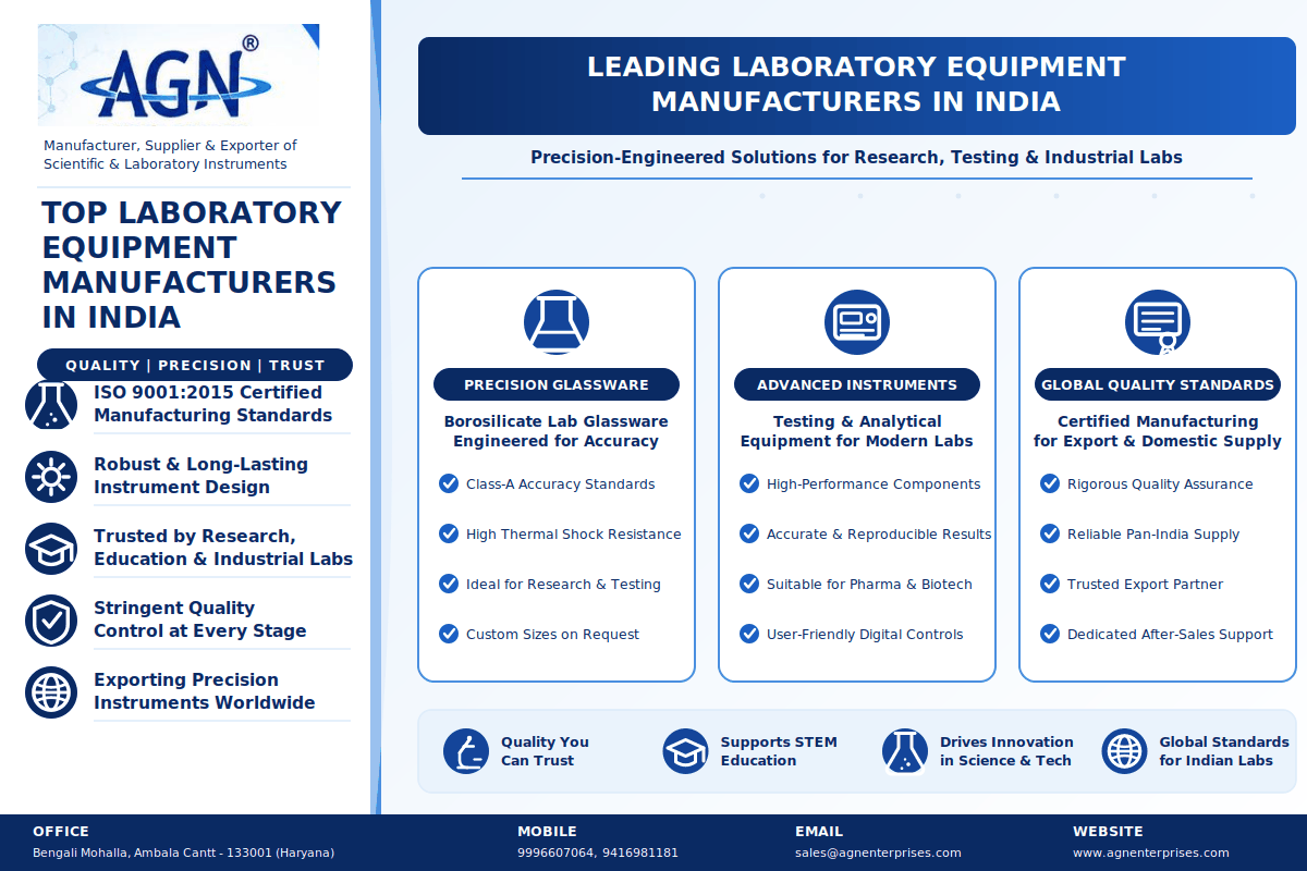 laboratory equipment manufacturers in India - AGN Enterprises glassware
