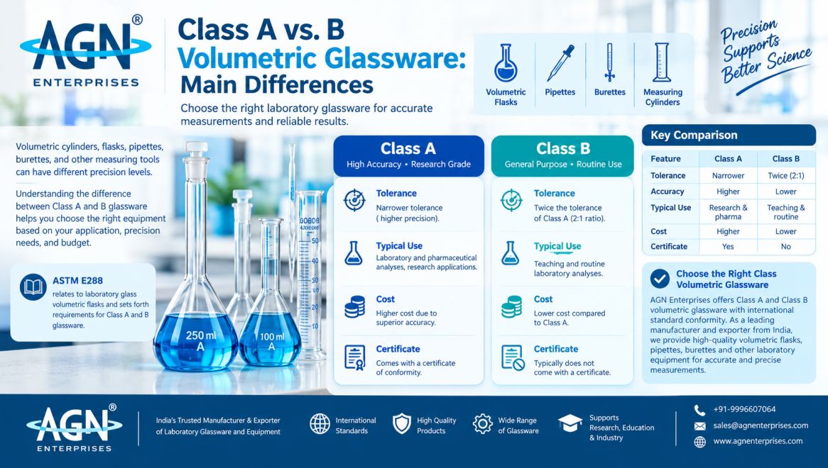 Class A vs. B Volumetric Glassware