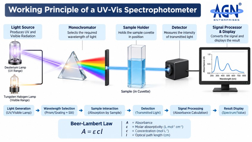 UV-Vis Spectrophotometer Working Principle