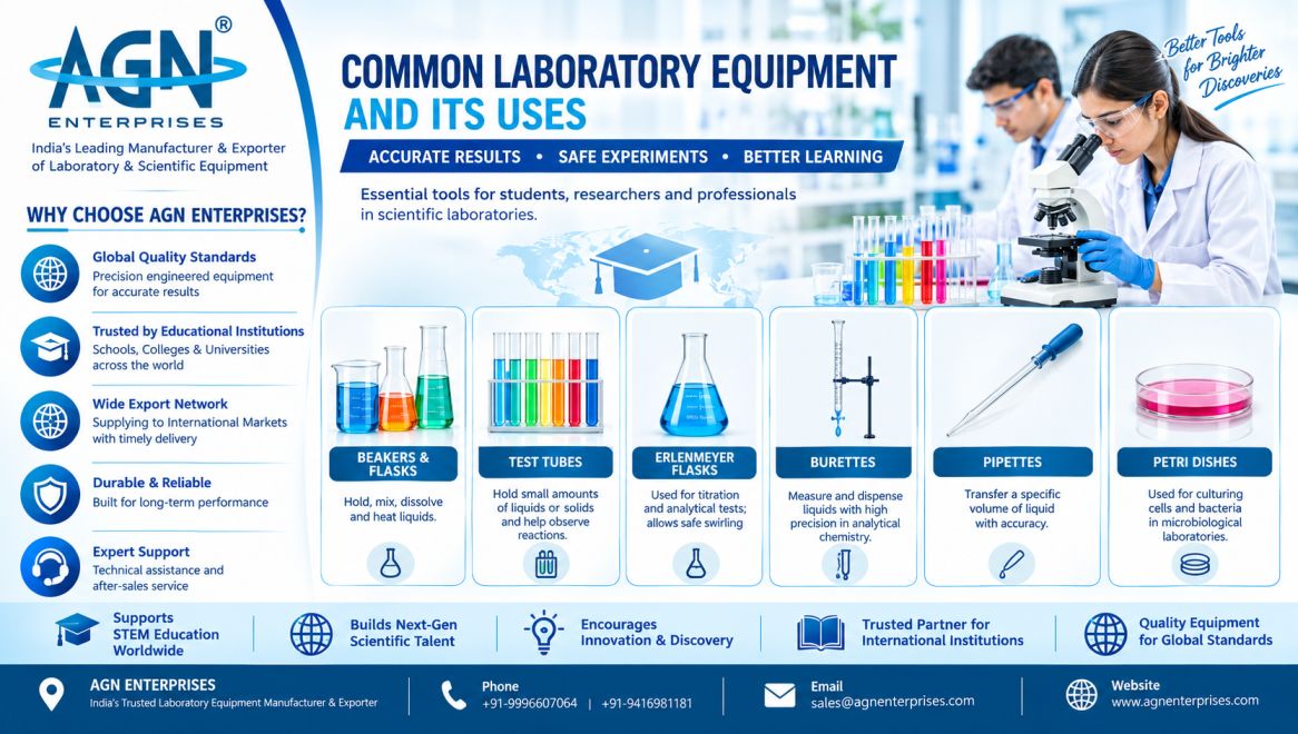 Class A and Class B volumetric glassware for laboratory applications.
